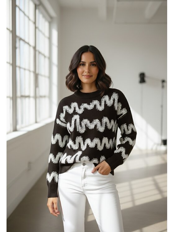 FIGL FIGL Πουλόβερ M1260 Καφέ Regular Fit