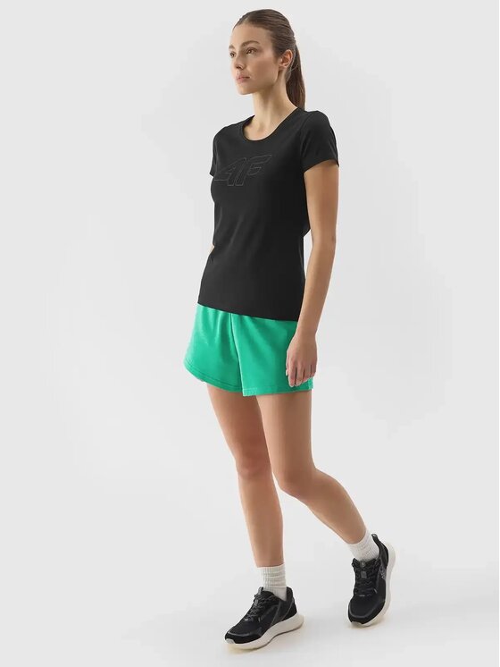 4F 4F Szorty materiałowe 4FWSS24TSHOF286-41S Zielony Regular Fit