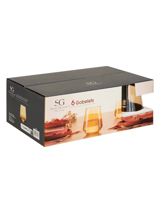 MIAhome MIAhome Komplet szklanek 6 szt. bursztynowych Olga 450 ml Kolorowy