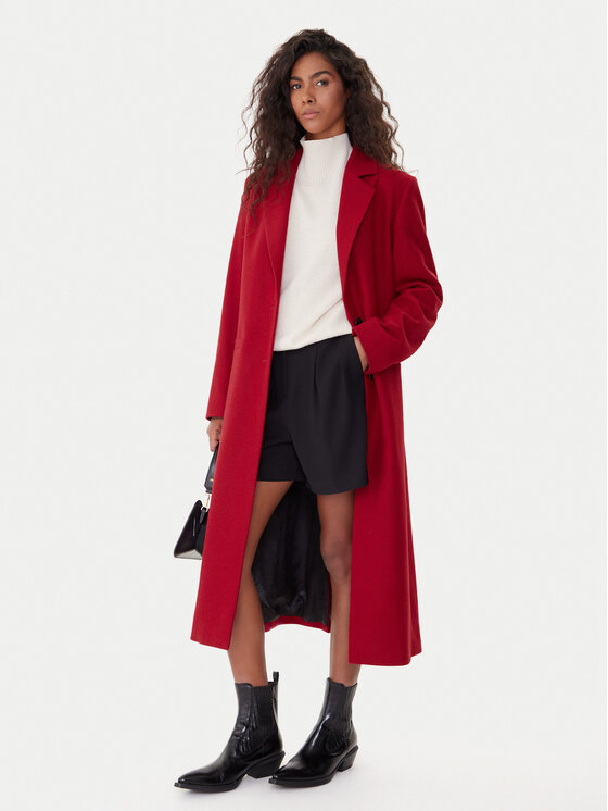 HUGO HUGO Wollmantel Mojeni 50547691 Rot Relaxed Fit