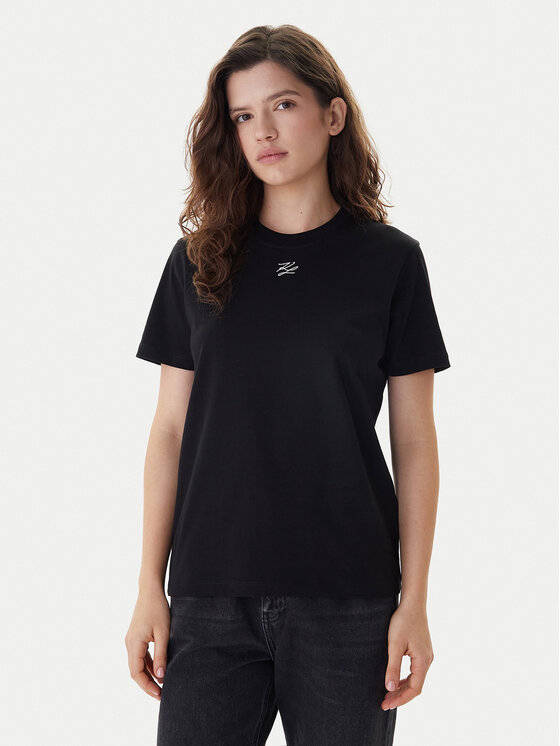 KARL LAGERFELD Tricou B1W17091 Negru Regular Fit