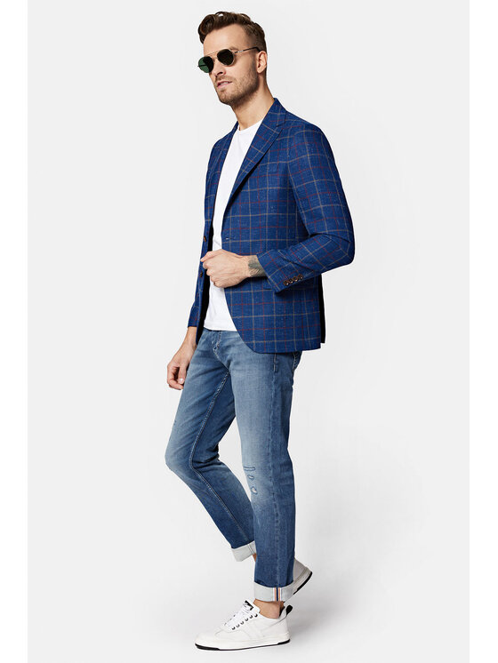 Lancerto Lancerto Marynarka Soria MA099123000007 Granatowy Slim Fit