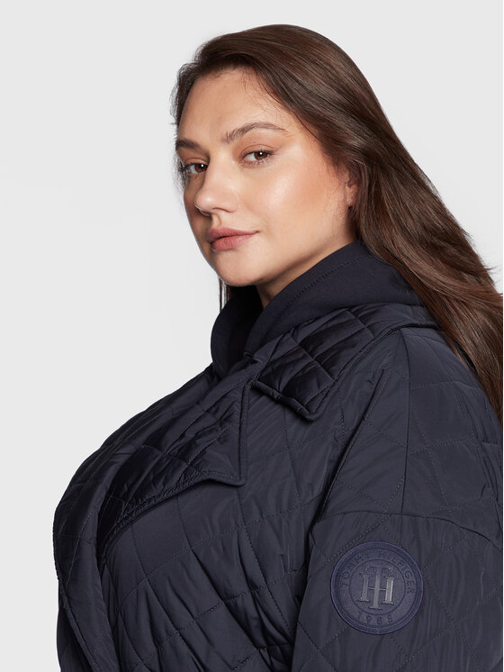 Tommy Hilfiger Curve Tommy Hilfiger Curve Übergangsmantel Cry WW0WW36458 Dunkelblau Relaxed Fit