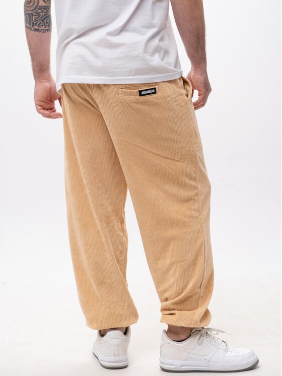 Jigga Wear Jigga Wear Spodnie materiałowe Spodnie Sztruksowe Męskie Brązowe Jigga Wear Cord copy M Brązowy Loose Fit