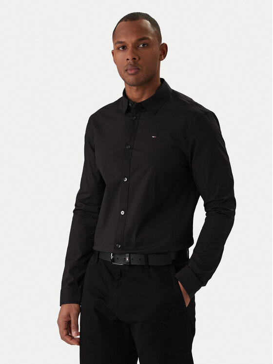Tommy Jeans Cămașă DM0DM04405 Negru Slim Fit