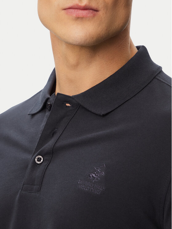 Beverly Hills Polo Club Beverly Hills Polo Club Тениска с яка и копчета P-SS26M-P42561 Тъмносин Regular Fit