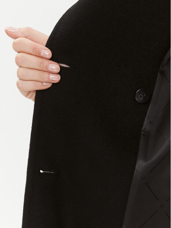 Elisabetta Franchi Elisabetta Franchi Cappotto di lana CP-44D-36E2-008339 Nero Regular Fit