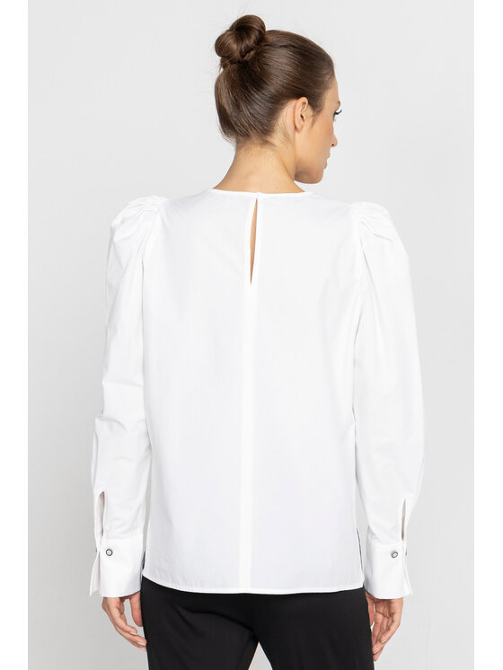 Deni Cler Milano Deni Cler Milano Bluzka W-DC-1462-D5-L5-10-1 Biały Regular Fit