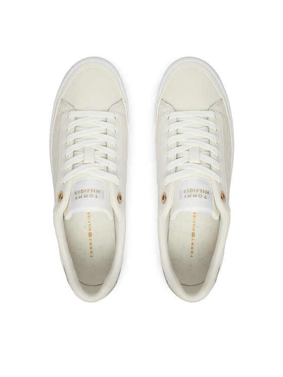 Tommy Hilfiger Tommy Hilfiger Sneakersy Th Platform Sneaker Quilted FW0FW09265 Écru