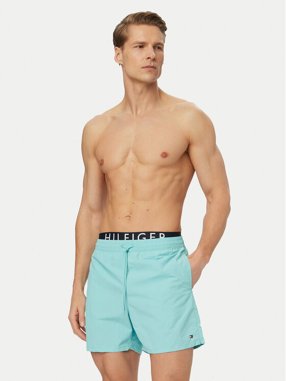 Tommy Hilfiger Tommy Hilfiger Plavecké šortky UM0UM03749 Tyrkysová Regular Fit