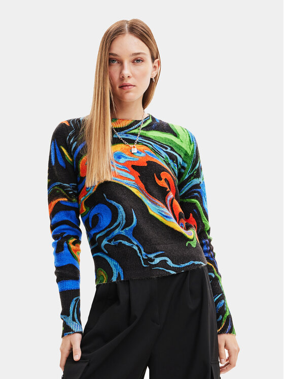 Desigual Desigual Džemperis 23WWJF12 Daudzkrāsains Regular Fit