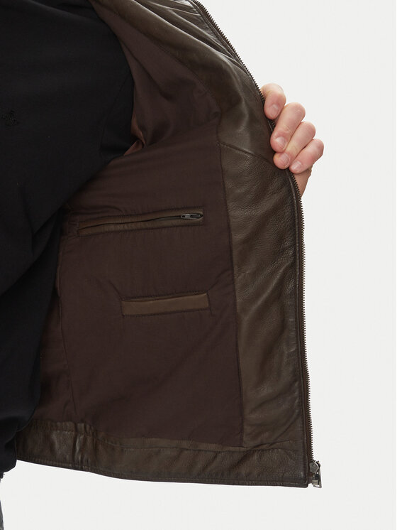 Serge Pariente Serge Pariente Giacca di pelle Maciej Marrone Regular Fit