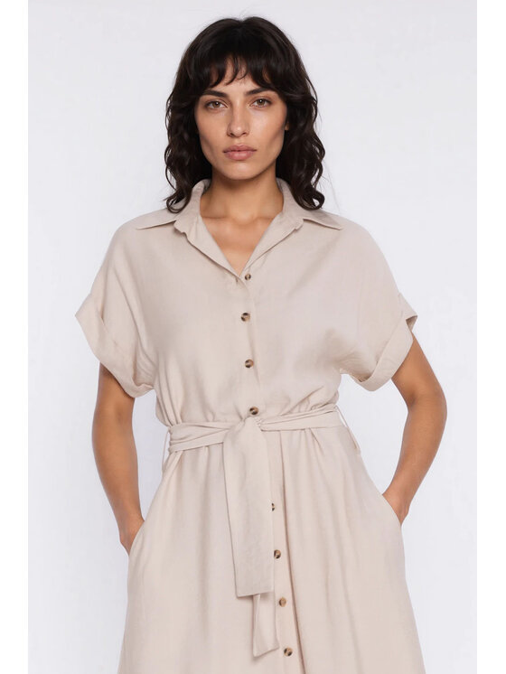 NIFE NIFE Každodenní šaty S294 Béžová Modern Relaxed Fit