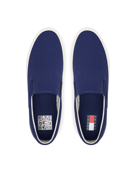 Tommy Jeans Tommy Jeans Tenisky Slip On Canvas Color EM0EM01544 Tmavomodrá