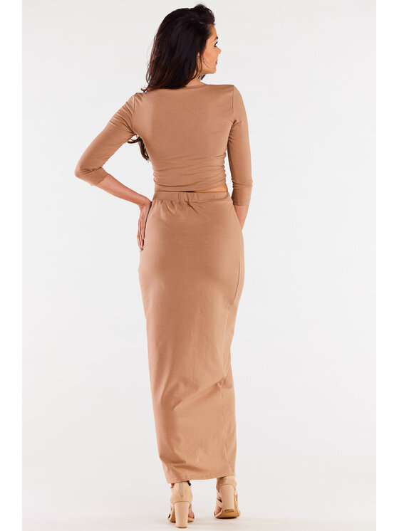 Infinite You Infinite You Spódnica M305 Beżowy Basic Fit