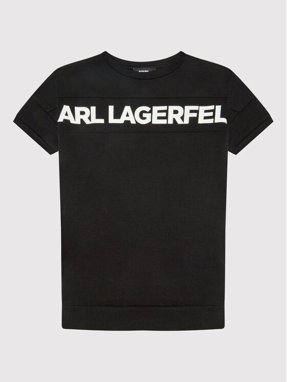 Karl Lagerfeld Kids Vsakodnevna obleka Z12206 D Črna Regular Fit