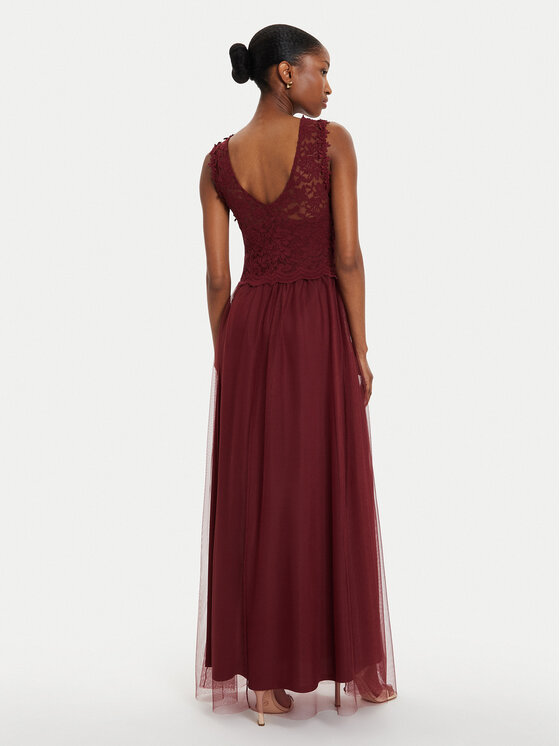 Vila Vila Večerna obleka Lynnea 14052673 Bordo rdeča Regular Fit