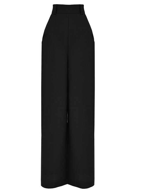 Kasia Zapała Kasia Zapała Spodnie materiałowe Celeste Czarny Slim Fit
