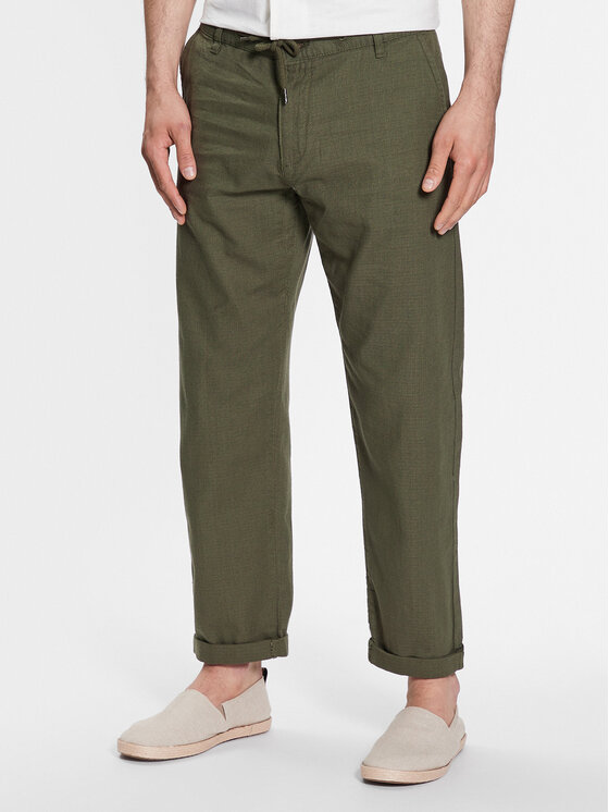 INDICODE Bavlnené nohavice Clio 60-301 Kaki Regular Fit