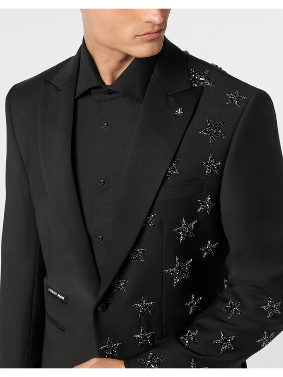 PHILIPP PLEIN PHILIPP PLEIN Marynarka 24235 Czarny Fitted Fit