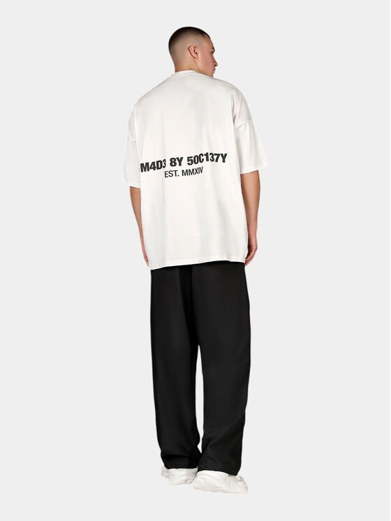 MADE BY SOCIETY MADE BY SOCIETY Ścierka Tricou Rust Artifact - T17210 Biały Basic Fit