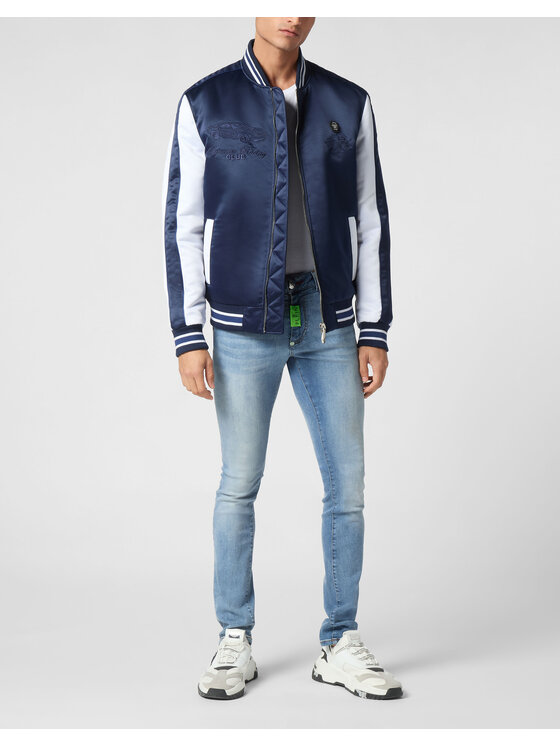 PHILIPP PLEIN PHILIPP PLEIN Bunda bomber 22653 Světle modrá Regular Fit