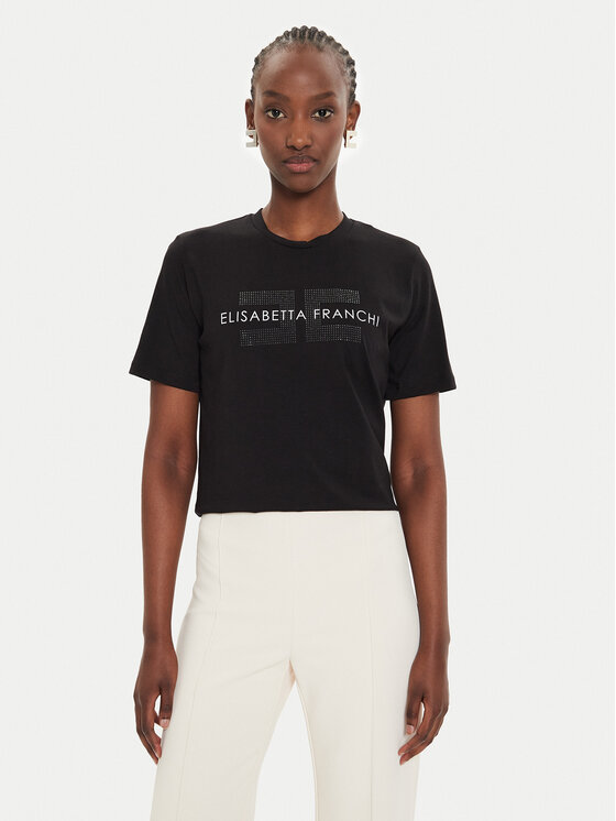 Elisabetta Franchi Elisabetta Franchi T-shirt MA-003-46E2-V180 Crna Regular Fit