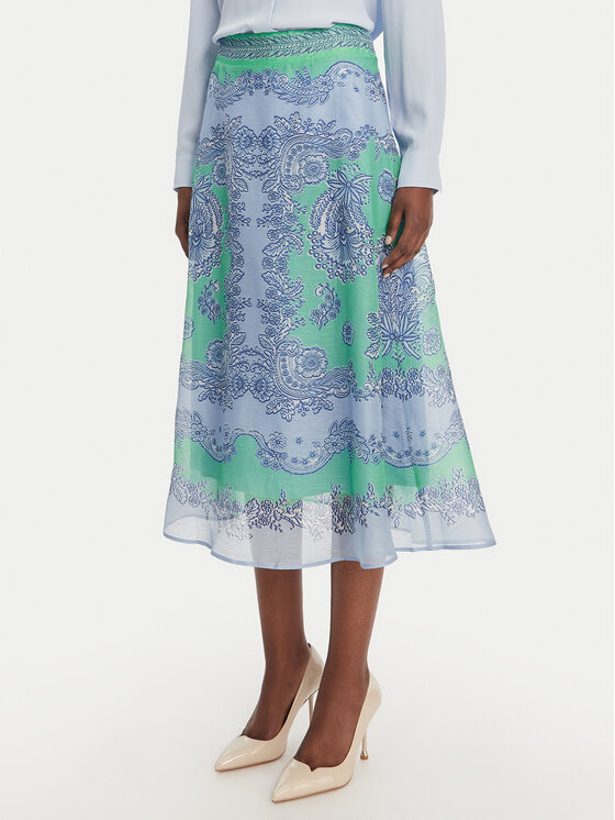 Hale Bob Hale Bob Midi sukňa with silk Winslow 61LU440A Zelená Regular Fit