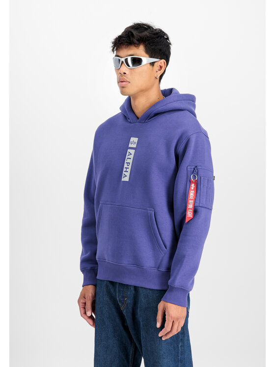 Alpha Industries Alpha Industries Bluza Alpha Puff Print Hoodie Fioletowy Regular Fit