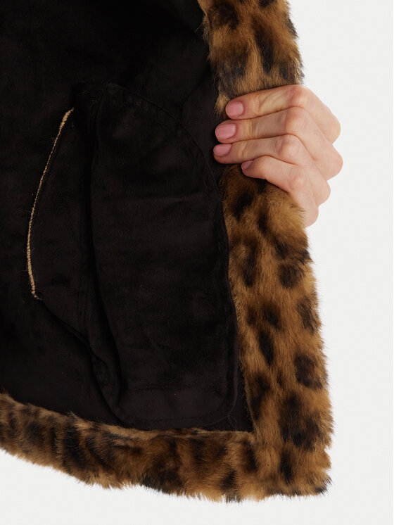 Guess Guess Кожено палто W5BL65 W3900 Кафяв Regular Fit