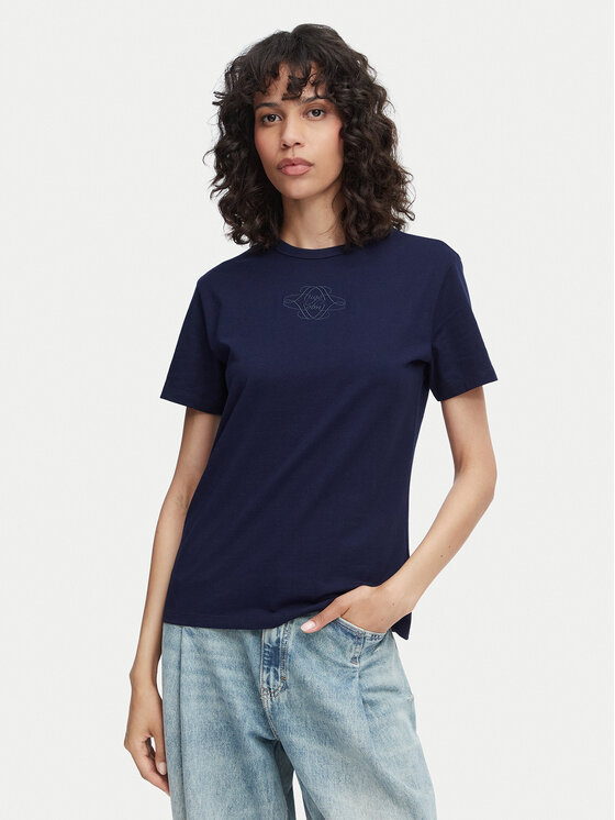 HUGO Tricou Damacia 8 50573353 Bleumarin Regular Fit