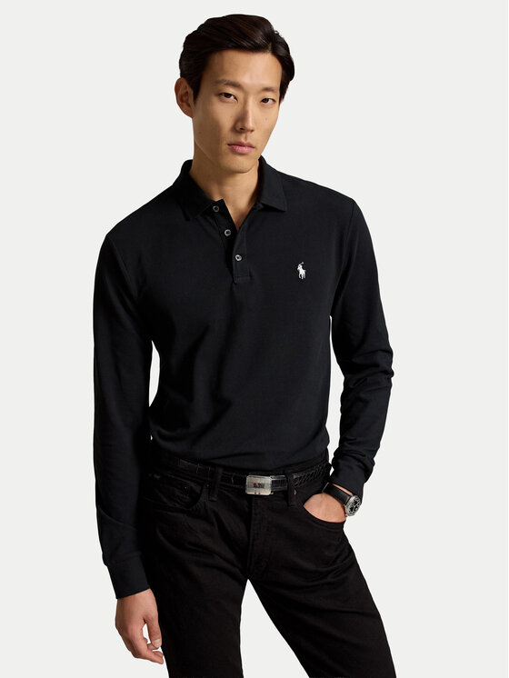 Polo Ralph Lauren Polo Ralph Lauren Тениска с яка и копчета 710955081505 Черен Slim Fit
