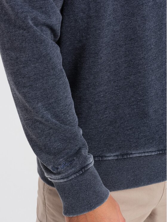 Ombre Ombre Mikina OM-SSDS-0131 Tmavomodrá Regular Fit