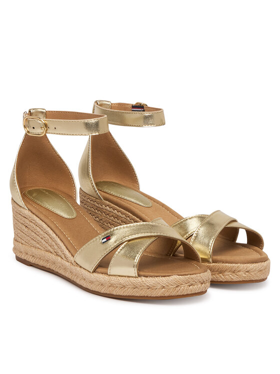 Tommy Hilfiger Tommy Hilfiger Espadrilles Metalic Crossover Strap FW0FW09333 Arany