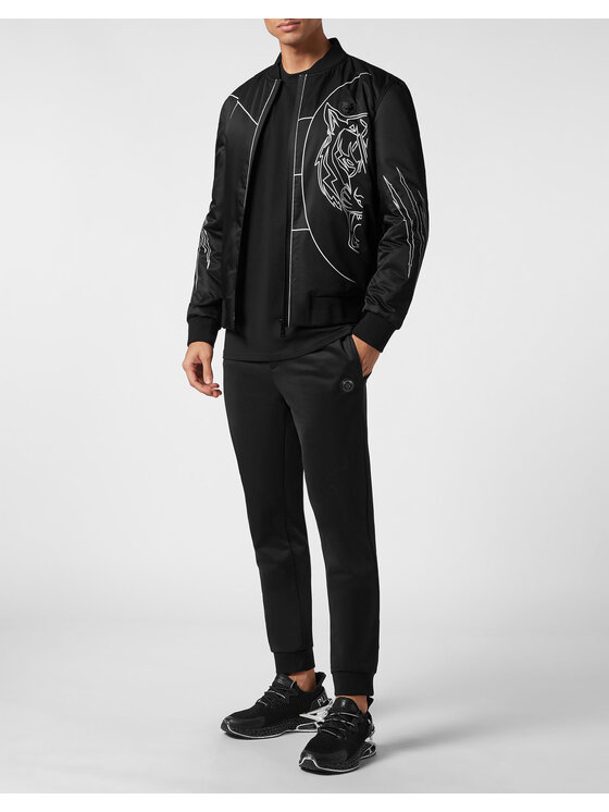 Plein Sport Plein Sport Kurtka bomber 273 Czarny Regular Fit