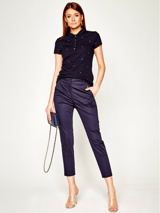 Tommy Hilfiger Poloko ile Chiara Embro WW0WW27948 Tmavomodra Slim Fit