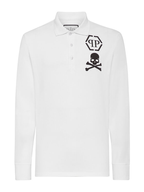 PHILIPP PLEIN PHILIPP PLEIN Polo 3741 Biały Regular Fit
