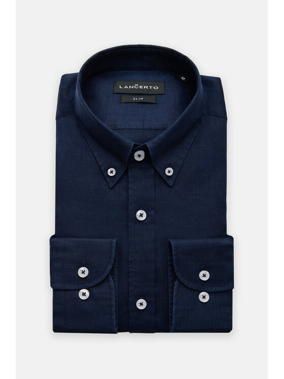 Lancerto Lancerto Koszula Emery KO073124000014 Granatowy Slim Fit