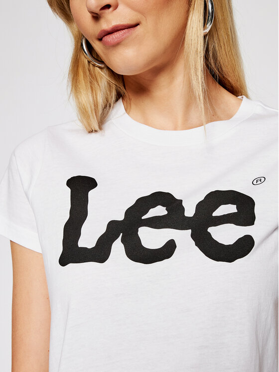 Lee Lee Póló Logo Tee L42UER12 112109470 Fehér Regular Fit