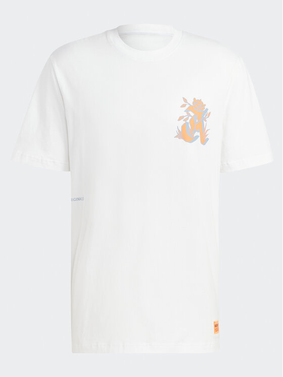 adidas adidas T-krekls Graphic Glide T-Shirt IB1403 Balts Loose Fit