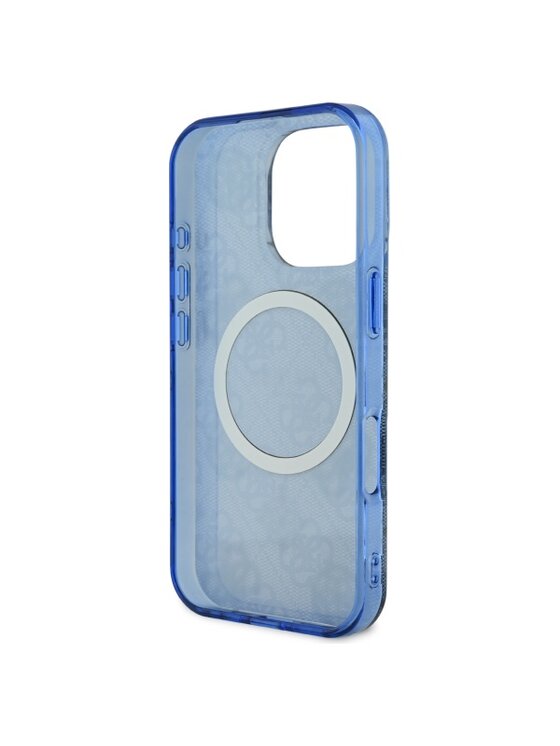 Guess Guess Etui na telefon IML Peony On 4G Background Niebieski