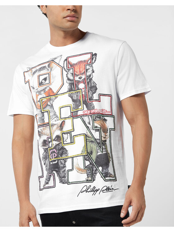 PHILIPP PLEIN PHILIPP PLEIN T-Shirt 26227 Biały Regular Fit