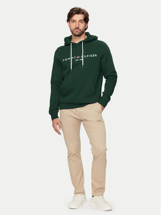 Tommy Hilfiger Tommy Hilfiger Pulóver Logo MW0MW11599 Zöld Regular Fit