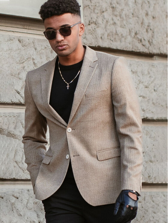 VILLARO VILLARO T-Shirt TSH003 Czarny Slim Fit