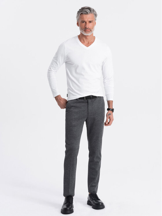 Ombre Ombre Longsleeve OM-LSBL-0108 Biały Classic Fit