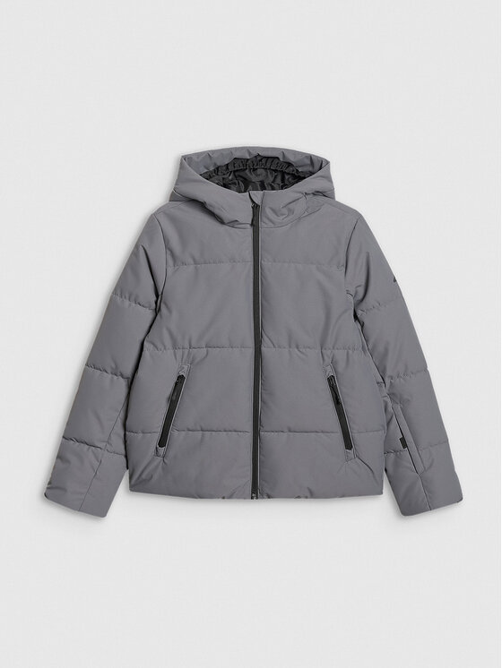 4F 4F Kurtka narciarska BASIC SKI Szary ciemny Regular Fit