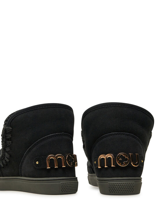 Mou Mou Śniegowce Eskimo Sneaker Big Metal Logo FW111008A Czarny