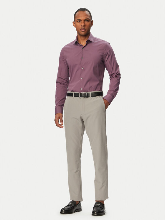 Calvin Klein Calvin Klein Koszula Essentials LV019EU037 Fioletowy jasny Slim Fit