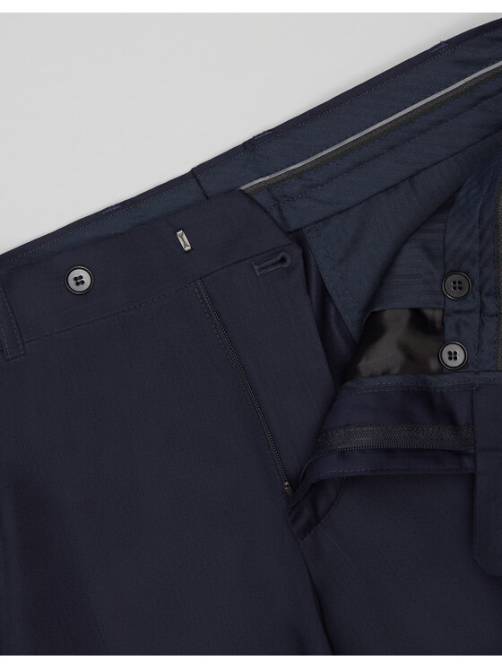 Borgio Borgio Spodnie garniturowe albino Granatowy Slim Fit