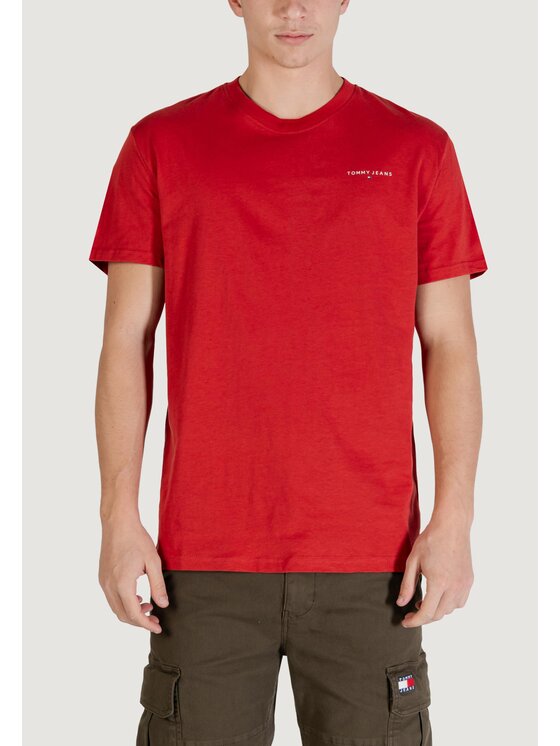 Tommy Jeans Tommy Jeans T-shirt TJM SLIM LINEAR CHES Rosso Slim Fit